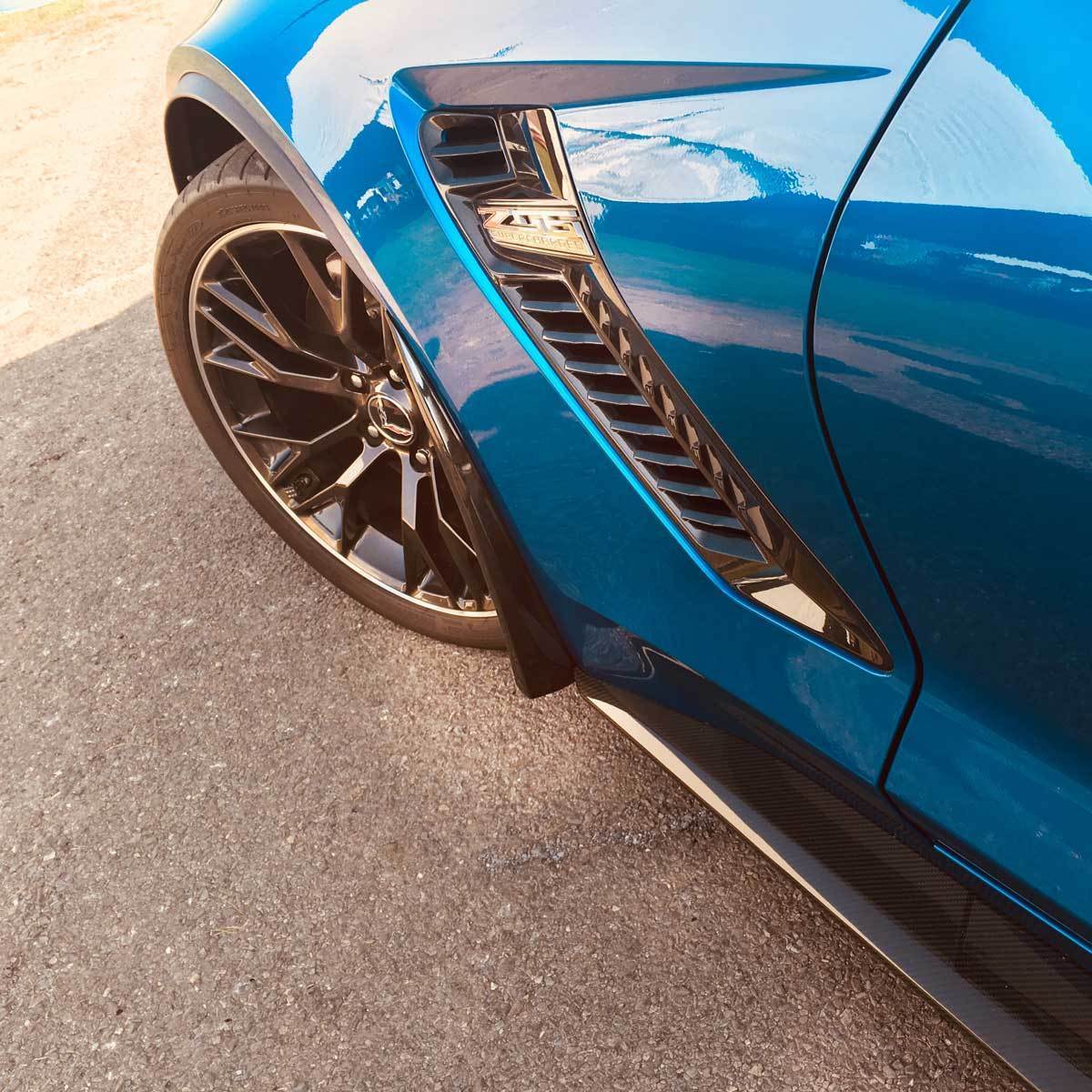 Corvette XL Extended Style Front Splash Guards; Carbon Fiber (05-13 Corvette XL Extended Style Front Splash Guards; Carbon Fiber (05-13