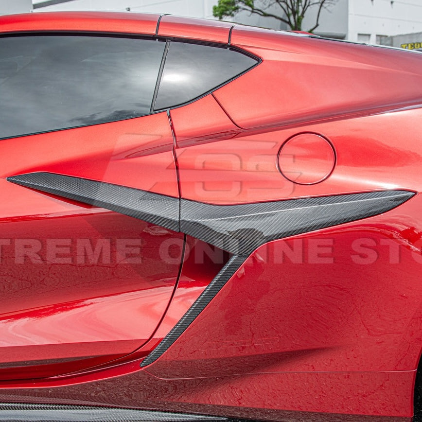 Carbon Fiber Side Fender Vent Door Garnish for C8 Corvette Z06 and E-Ray