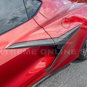Carbon Fiber Side Fender Vent Door Garnish for C8 Corvette Z06 and E-Ray
