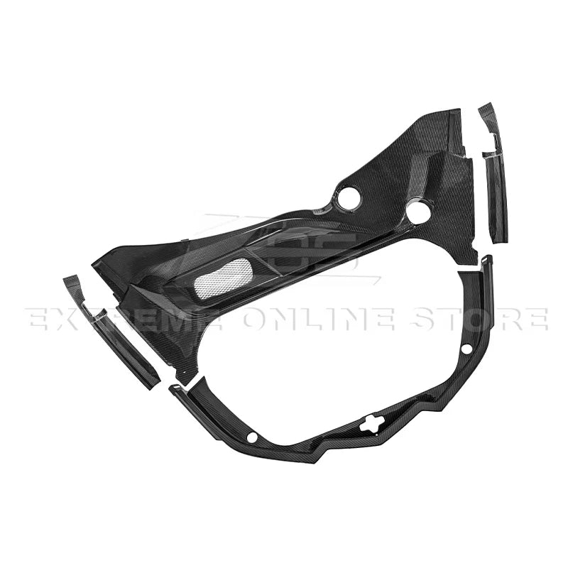 Carbon Fiber Front Trunk Trim Cover Kit For C8 Corvette Stingray, E-Ray, Z06