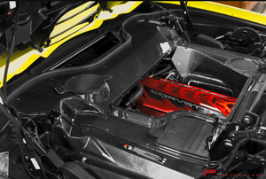 Carbon Fiber Clear Engine Bay Cover - Convertible C8 Corvette