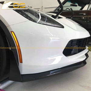 C7 Corvette Carbon Flash Front Splitter W/ STAGE 3 wickerbill side winglets